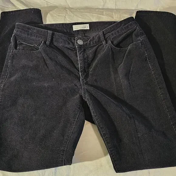 LOFT Women's Black Corduroy Pants 29/8 - Picture 1 of 10